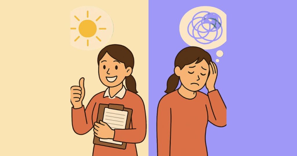 頭の中がモヤモヤしていると不安。
頭の中が整理されていると、前向きになれる